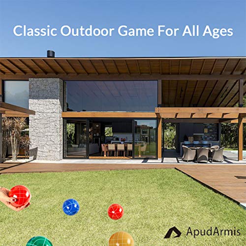 Bocce Ball Set 90mm Solid Resin - 8 Balls With Pallino & Carrying Case