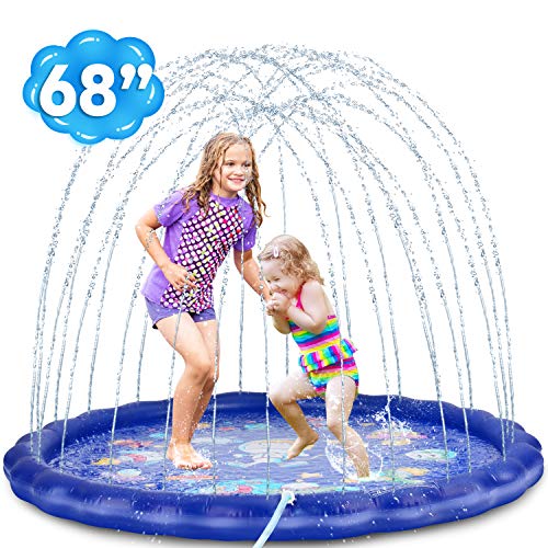 68" Sprinkle Splash Water Play Mat Children Outdoor Inflatable Sprinkler Mat Toy 